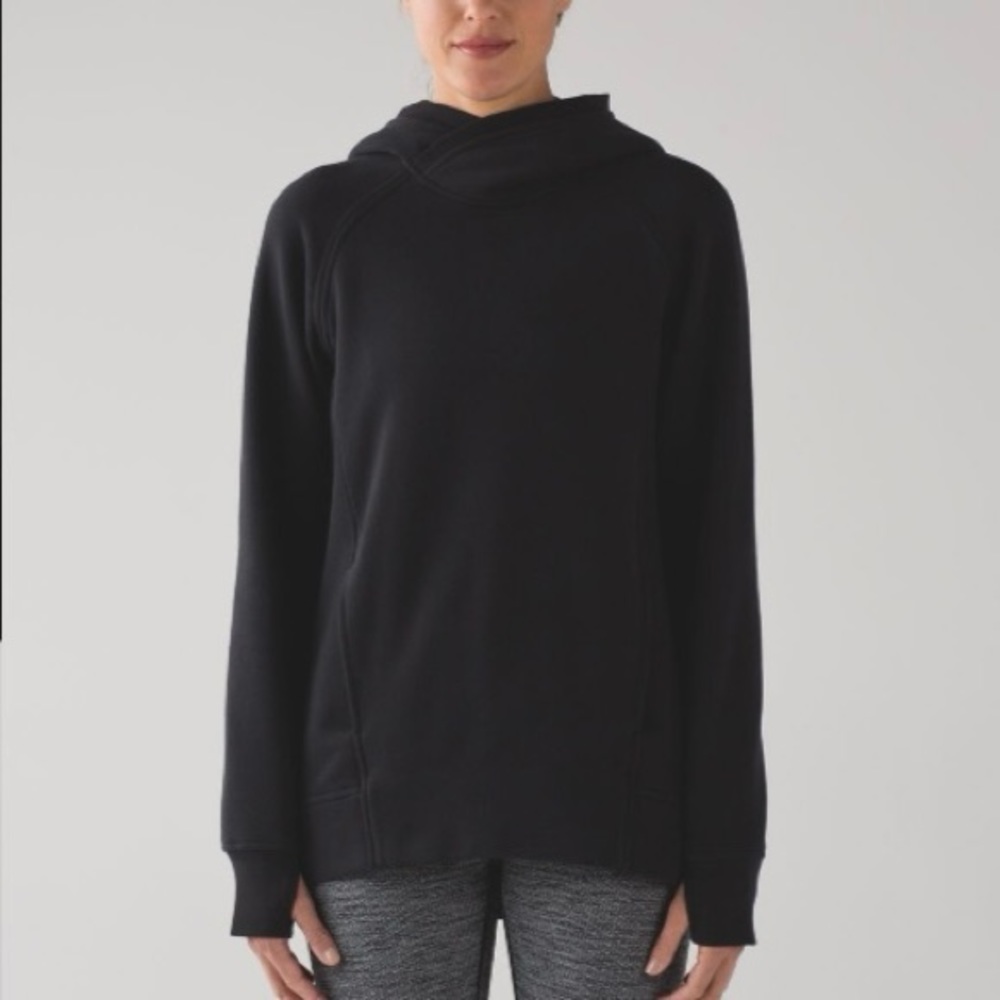 Lululemon Fleece Please Sweatshirt Pullover Hoodie in Black Size 2